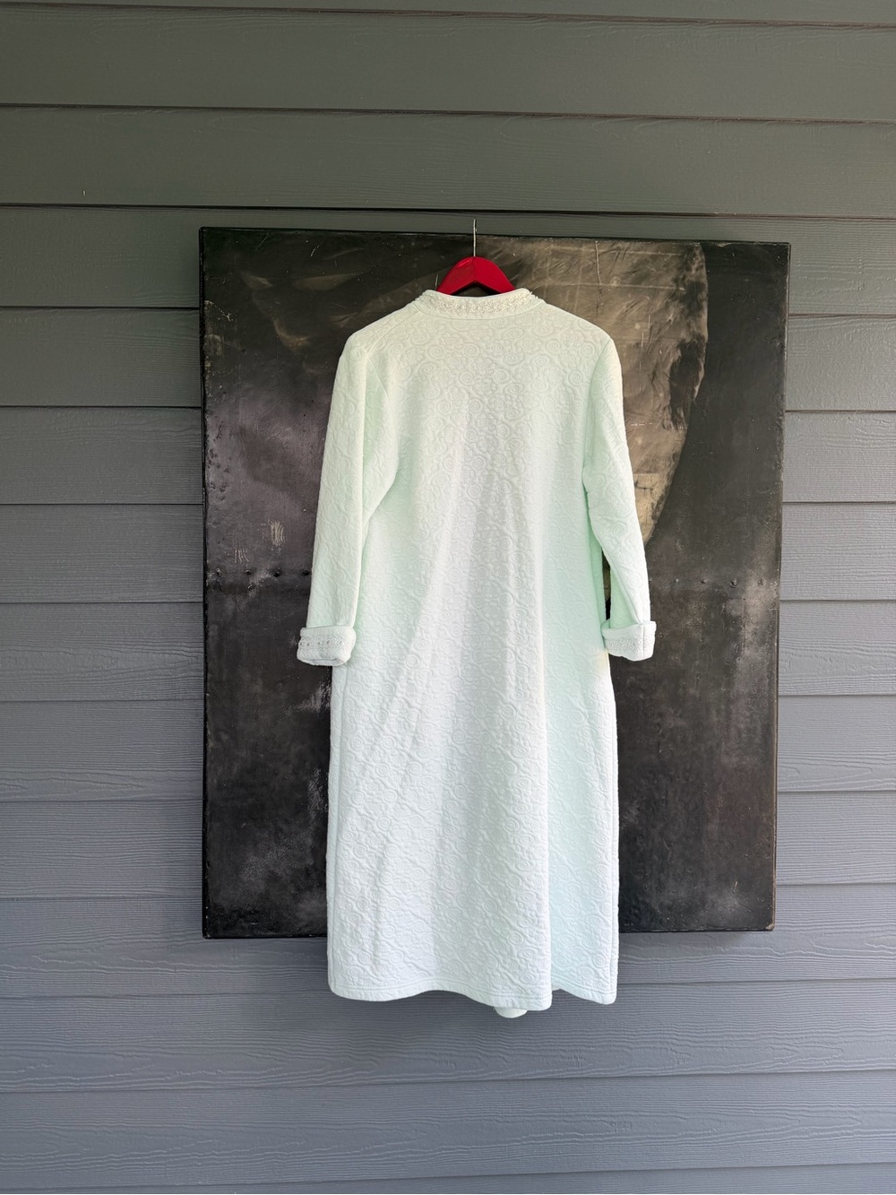 delicates Mint Green Long Button-Front Robe - Picture 6 of 6